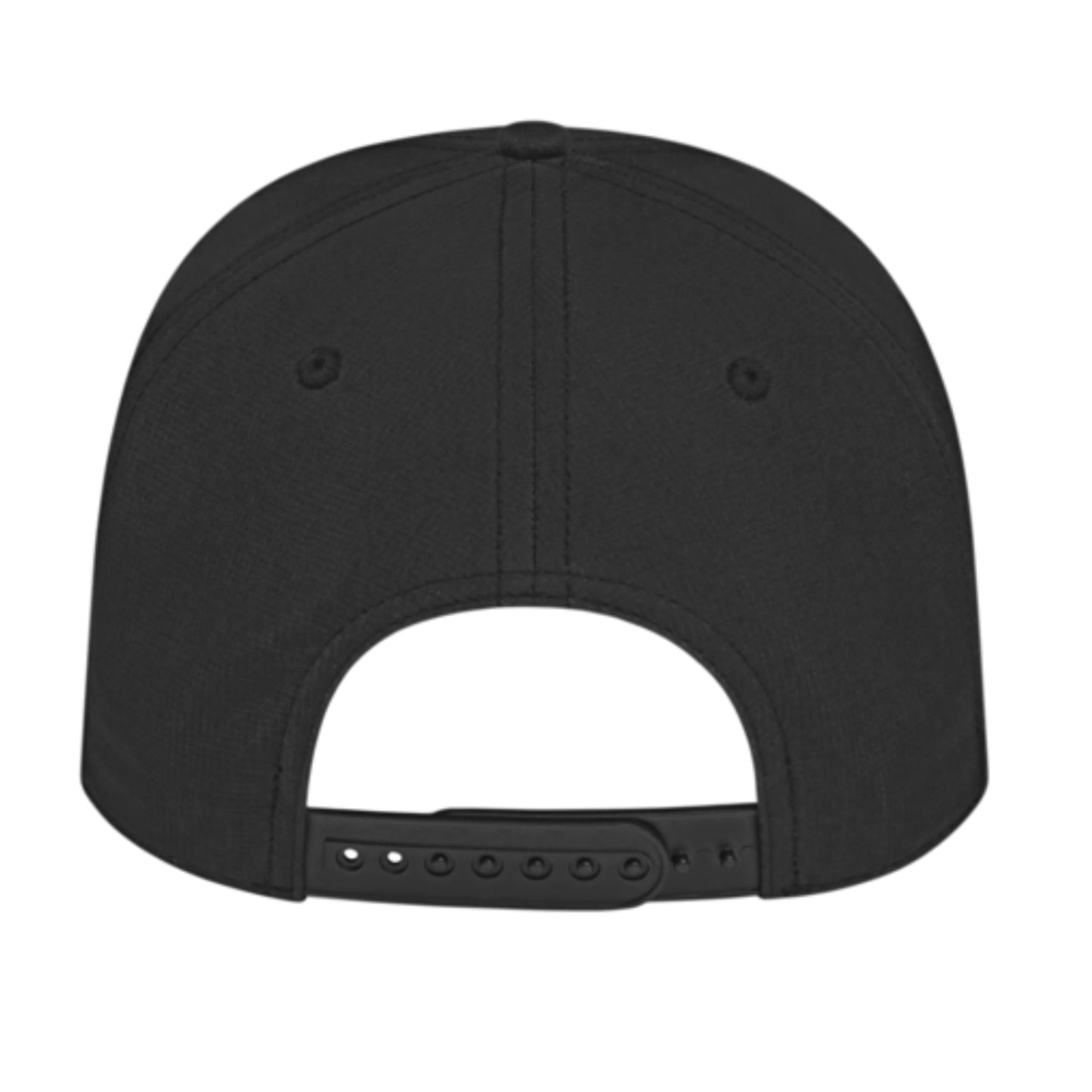 Back view of a black 'Simple Hockey' rope hat featuring an adjustable snapback closure with multiple sizing options and reinforced stitching along the panels for durability. It's really as Simple As That!