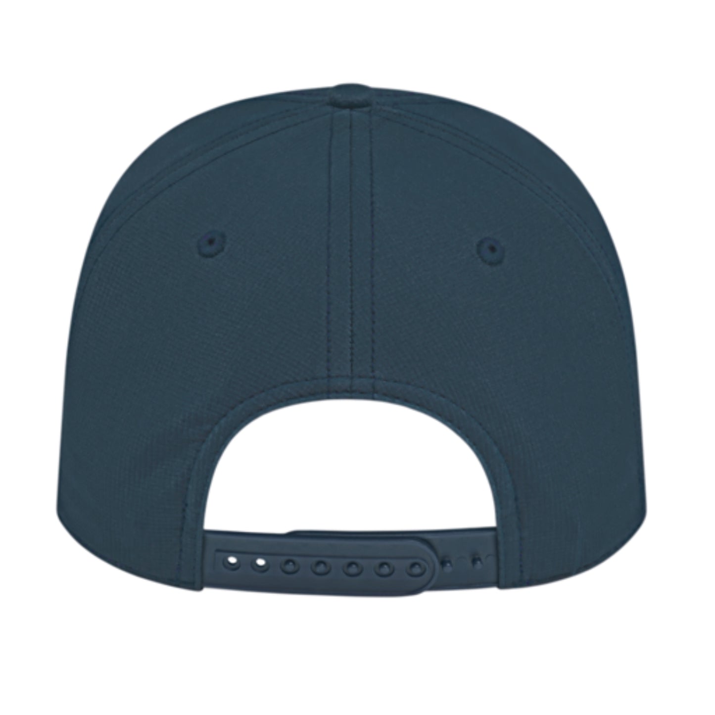 Back view of a navy blue 'Simple Hockey' rope hat featuring an adjustable snapback closure with multiple sizing options and reinforced stitching along the panels for durability. It's really as Simple As That!